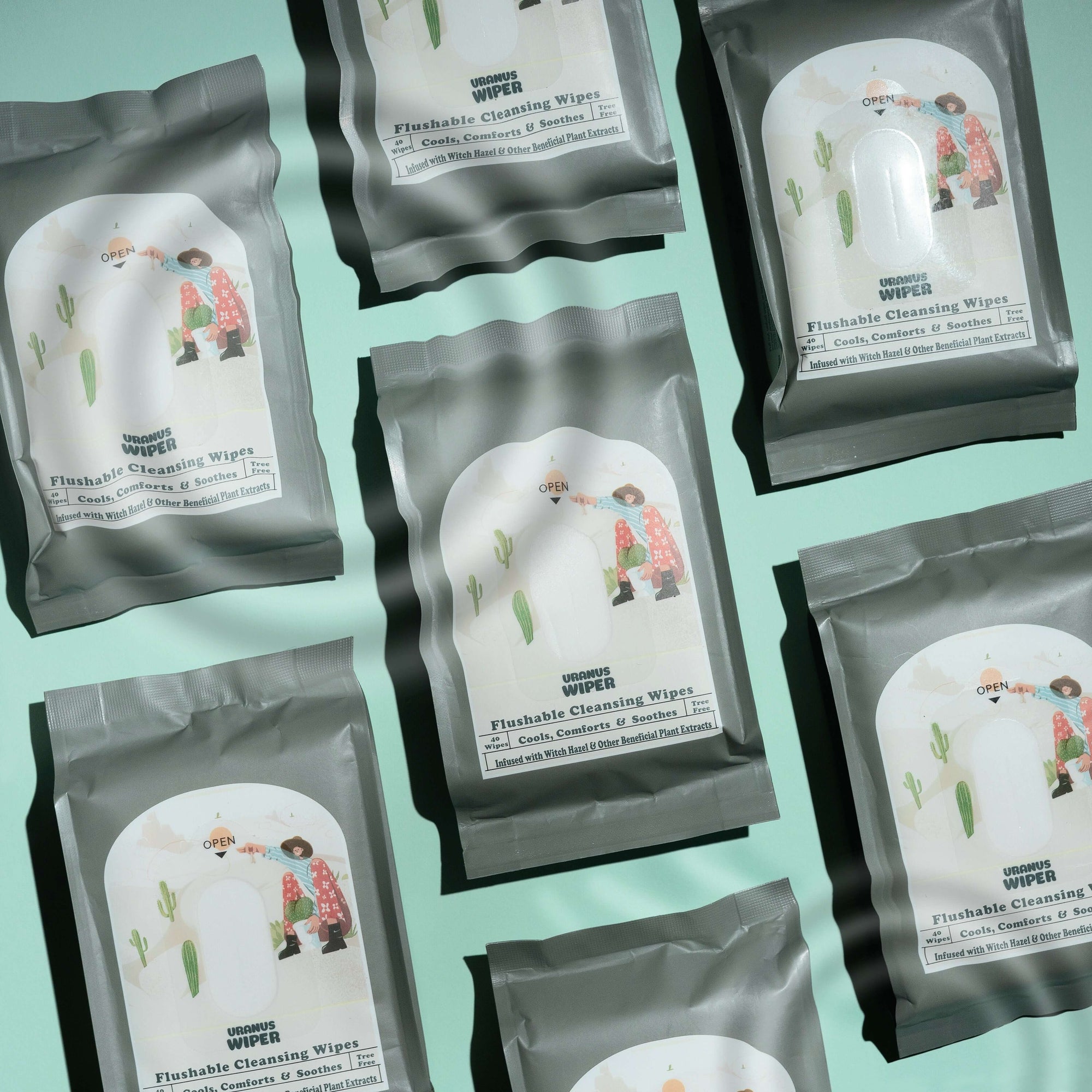 Uranus Wiper haemorrhoid wipes with water ripples